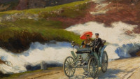 04 HUGO CHARLEMONT JIZDA AUTEM 1900 OBLASTNI GALERIE LIBEREC DETAIL 2